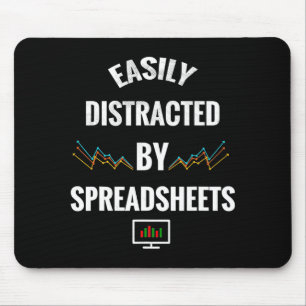 Mousepad Facilmente Distraído Por Planilhas Estatísticas Se