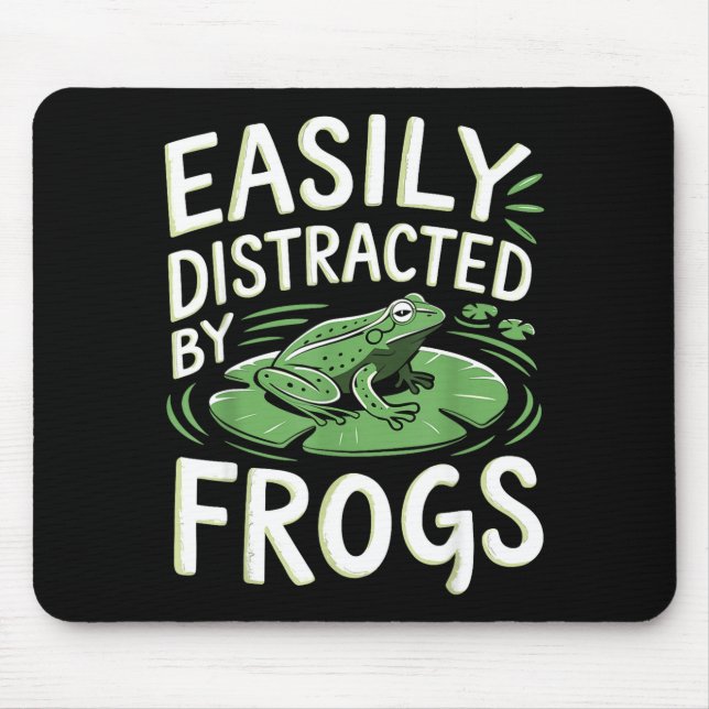 Mousepad Facilmente Distraído Por Rãs Piada Engraçada Para  (Frente)