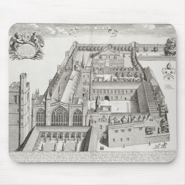 Mousepad Faculdade nova, Oxford, de "Oxonia Illustrata", (Frente)