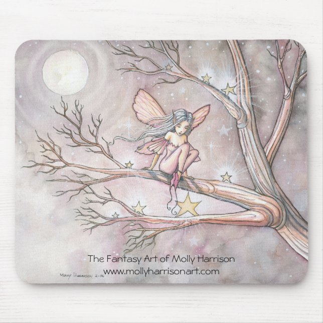 Mousepad Fada 'Árvore de Estrelas' por Molly Harri (Frente)
