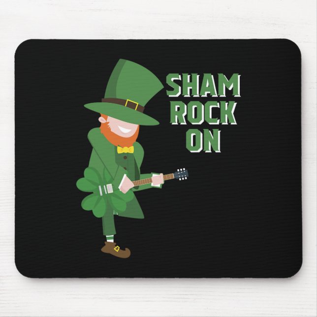Mousepad Fada Bonito Tocando Guitarra de Trevo - Dia de São (Frente)