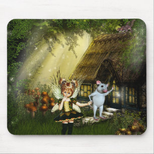 Mousepad Fada Célula E Rato Branco