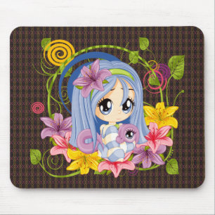 Mousepad Fada De Dragão Chibi De Olhos Grandes E Bonitos