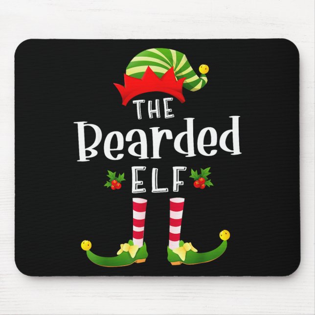Mousepad Fada de Natal Barbudo de Pijama Combinando Festa d (Frente)