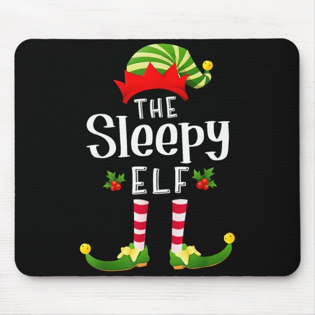 Mousepad Fada de Natal Sonolento Camisa de Dormir de Natal  (Frente)