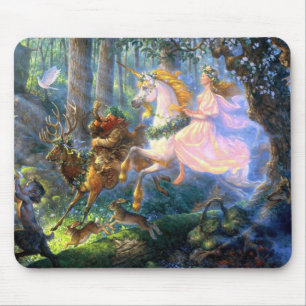 Mousepad fada unicórnio