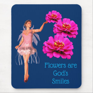 Mousepad Fada Zinnia Flói os Sorrisos de Deus, inspiração