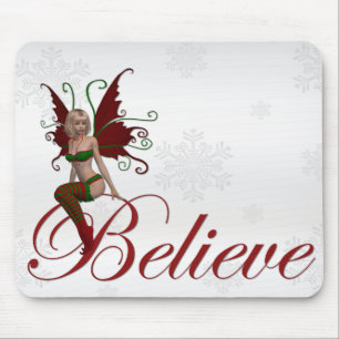 Mousepad Faerie de Natal Acredita no Design 1 Fantasy Mouse