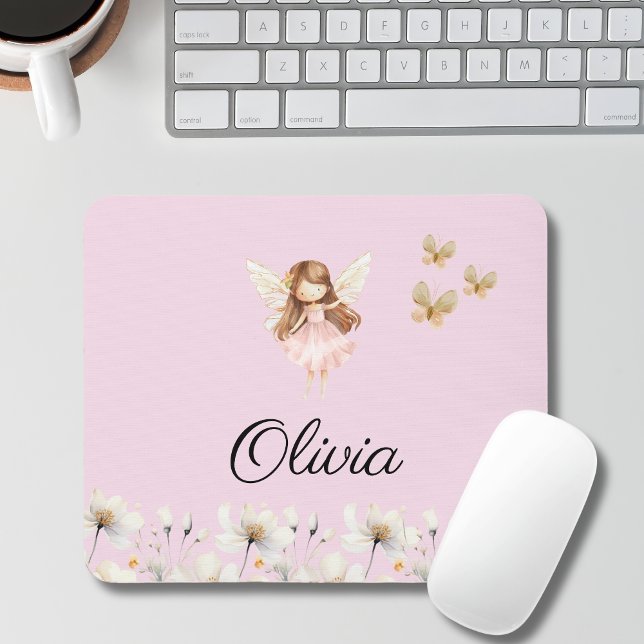 Mousepad Fairy Cute Garden Encantado Nome Personalizado (Criador carregado)