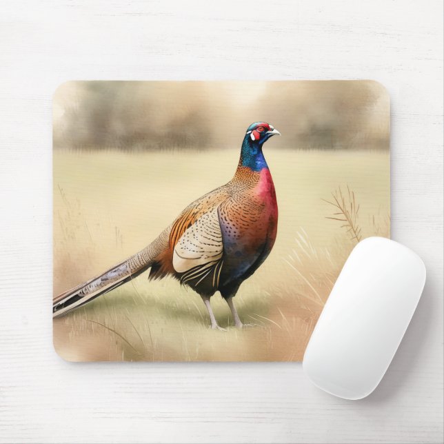 Mousepad Faisão De Outono Em Campo Dourado (Com mouse)