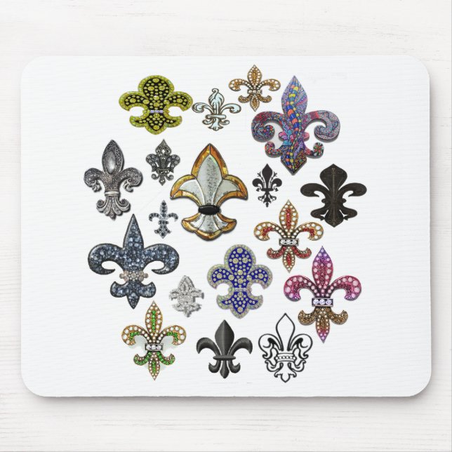 Mousepad Faísca da jóia de Flor Nova Orleães da flor de lis (Frente)