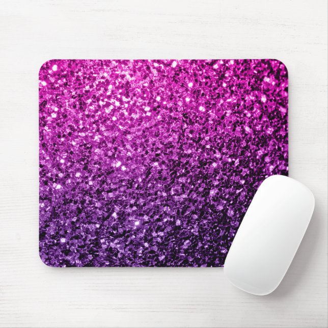 Mousepad Faíscas da brilha do Ombre rosa púrpura (Com mouse)