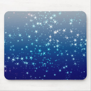 Mousepad Faíscas de Natal Estrelas Céu Azul