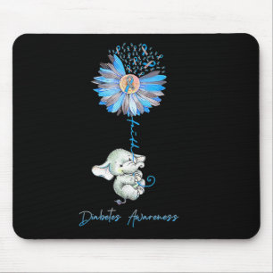 Mousepad Faith Cute Elephants Sunflower Diabetes Sensibiliz