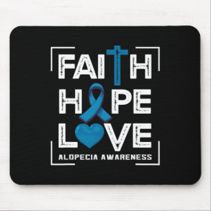 Mousepad Faith Hope ama Alopecia Consciência 1