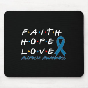 Mousepad Faith Hope ama Alopecia Consciência 2