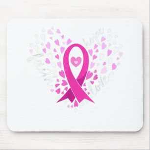 Mousepad Faith Hope ama Cancer de mama Consciência rosa Rib