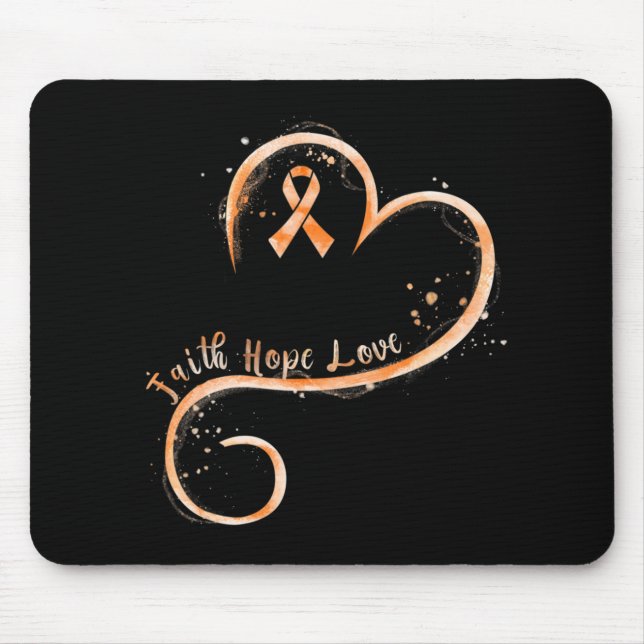 Mousepad Faith Hope ama Leucose Laranja Sensibilização (Frente)