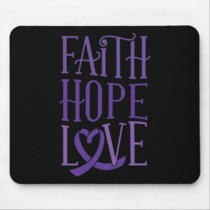 Mousepad Faith Hope Love - Fibromialgia Apoio à Consciência