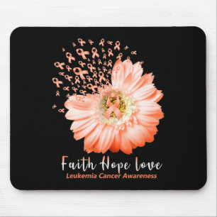 Mousepad Faith Hope Love Leukemia Consciência Laranja Fita