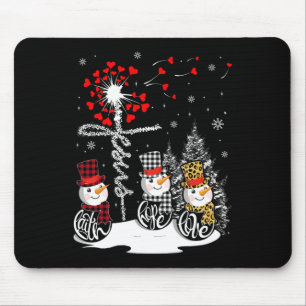 Mousepad Faith Hope Love Snowman Jesus Dandelion Christian