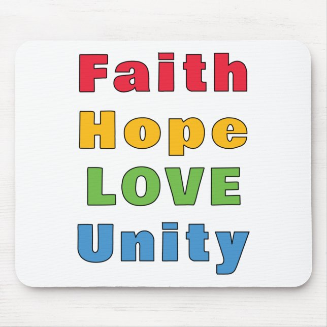 Mousepad Faith Hope Love Unity (Frente)