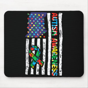 Mousepad faixa da bandeira da conscientização do autismo ho