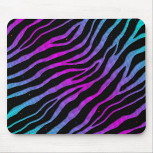 Mousepad faixas de espaçotempo com riscas - ciano/rosa
