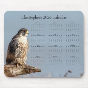 Mousepad Falcão - Calendário 2026 personalizável para todo