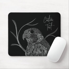 Mousepad Falcão Peregrino em Ramais de Árvore com Escrita M