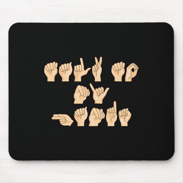 Mousepad Fale Com As Minhas Mãos Língua Americana De Sinais (Frente)