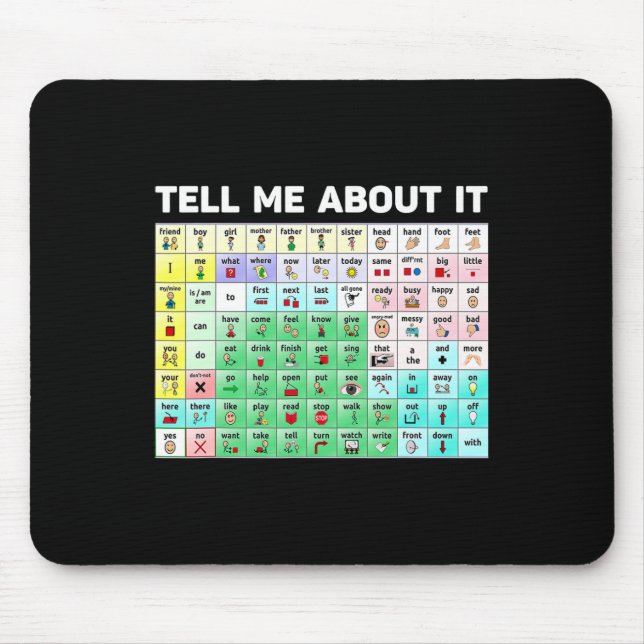 Mousepad Fale-Me Sobre A Patologia Linguística De Fala Aac  (Frente)