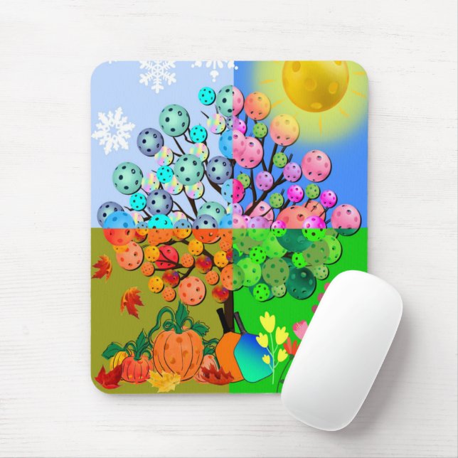 Mousepad Fall de inverno com Primavera de Verão da Estação  (Com mouse)