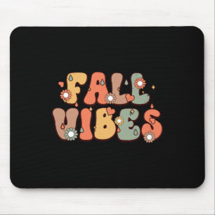 Mousepad Fall Vibes Vintage Groovy, Estação de outono