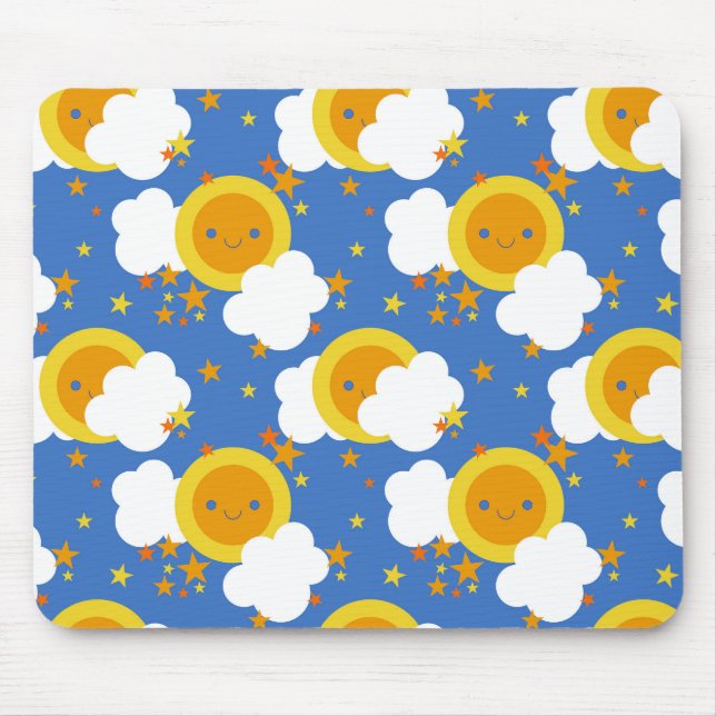 Mousepad Falln Kawaii Moon, Estrelas, Sol (Frente)