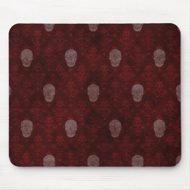 Mousepad Falln Victorian Skulls Red (Frente)