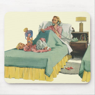 Mousepad Família Antiga Servindo a Mãe Café da Manhã na Cam