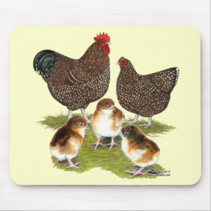 Mousepad Família da galinha do jubileu de Orpington