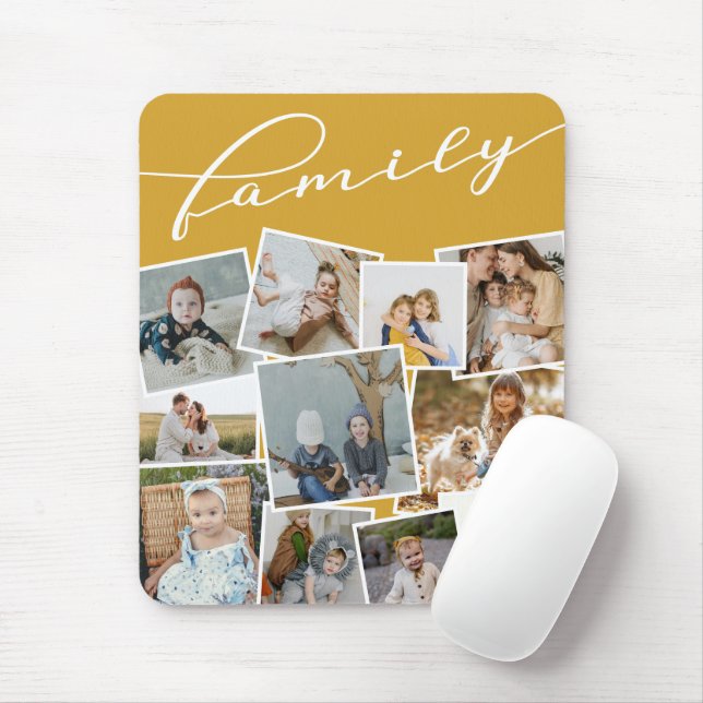 Mousepad Família de Colagem de Fotos espalhadas por Mostard (Com mouse)