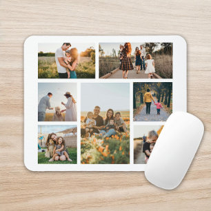 Mousepad Família de Colagem de Fotos Personalizada Moderna