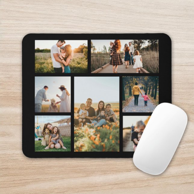 Mousepad Família de Colagem de Fotos Personalizada Moderna (Criador carregado)