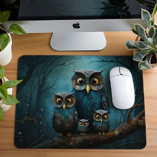Mousepad Família de Coruja Enfeitiçada Presente