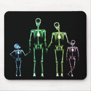 MOUSEPAD FAMÍLIA DE ESQUELETO DO RAIO X DE 4 CORES