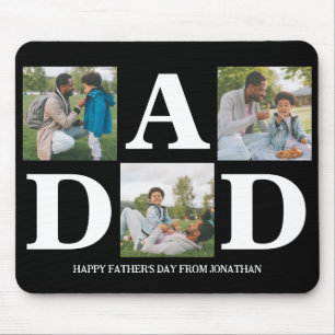 Mousepad Família de fotos simples do Pai 3 do Dia de os pai
