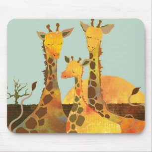 Mousepad Família do girafa