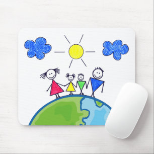 Mousepad Família Doodle Stick No Mundo