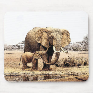 Mousepad Família Elefante