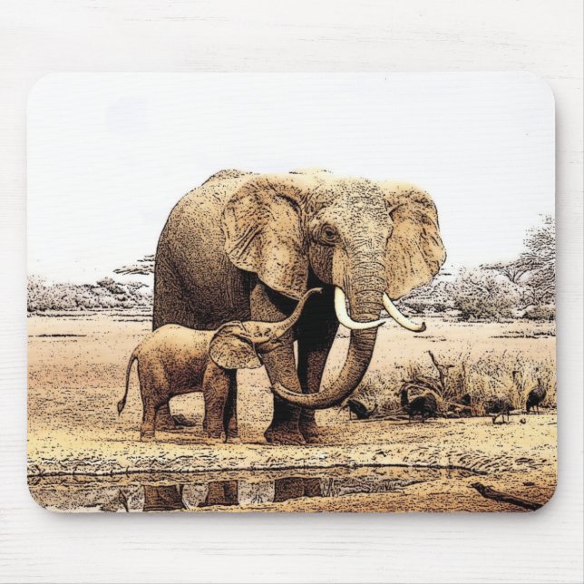 Mousepad Família Elefante (Frente)