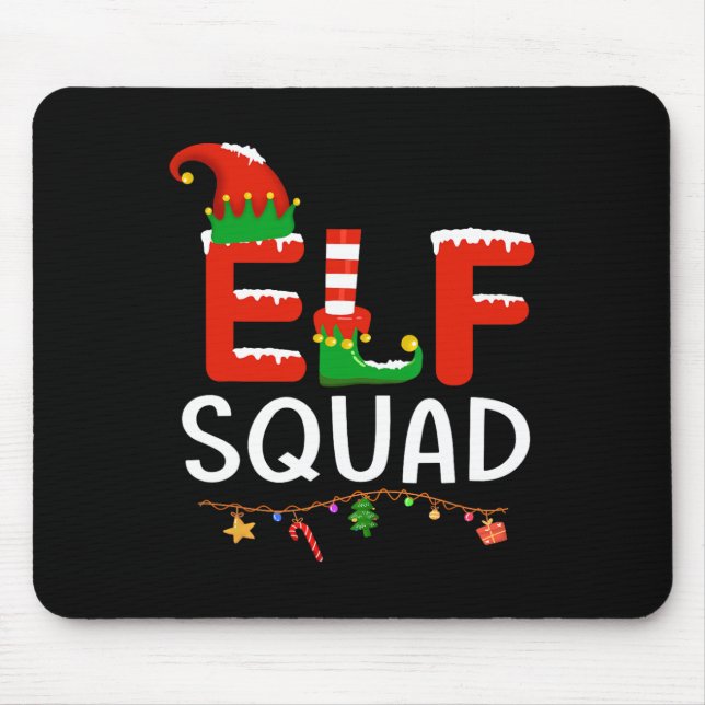 Mousepad Família Elf de Natal Igualando Pijamas Xmas (Frente)
