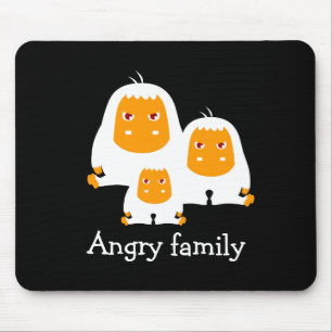 Mousepad Família irritada Macacos design T Shirt